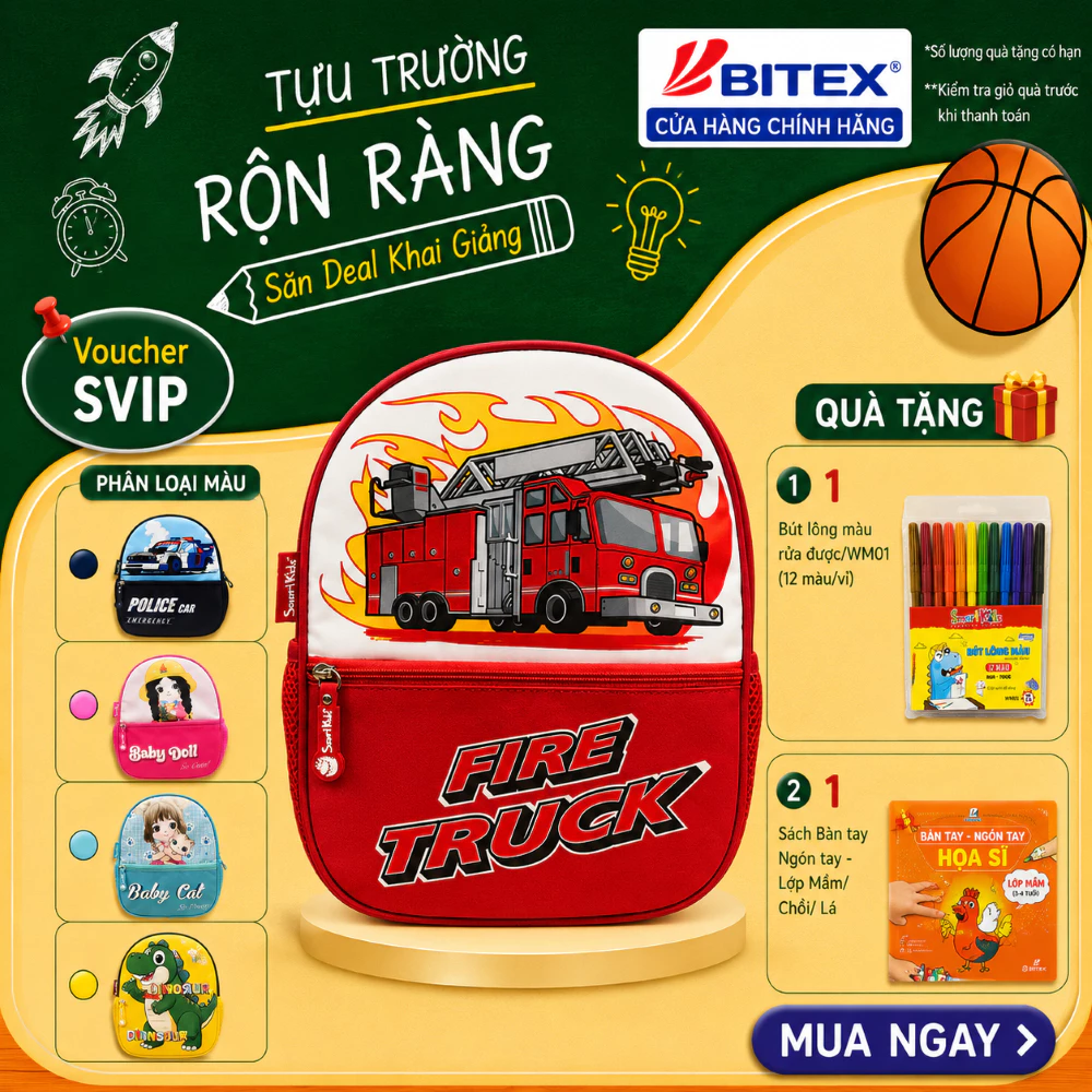 [4 mẫu] Balo mẫu giáo B.bag Toy Station dành cho bé 3-5 tuổi,trẻ mẫu giáo,đáng yêu,dễ thương  B-005
