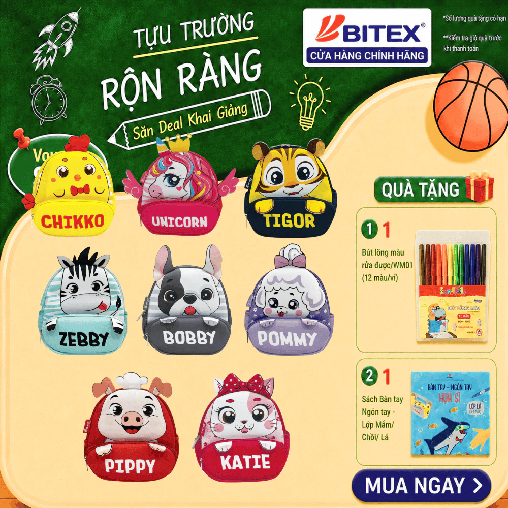 [MNGS] Combo 8 Balo Cute Pets Hình thú Đủ mẫu dễ thương cho bé Mẫu giáo từ 3-5 tuổi