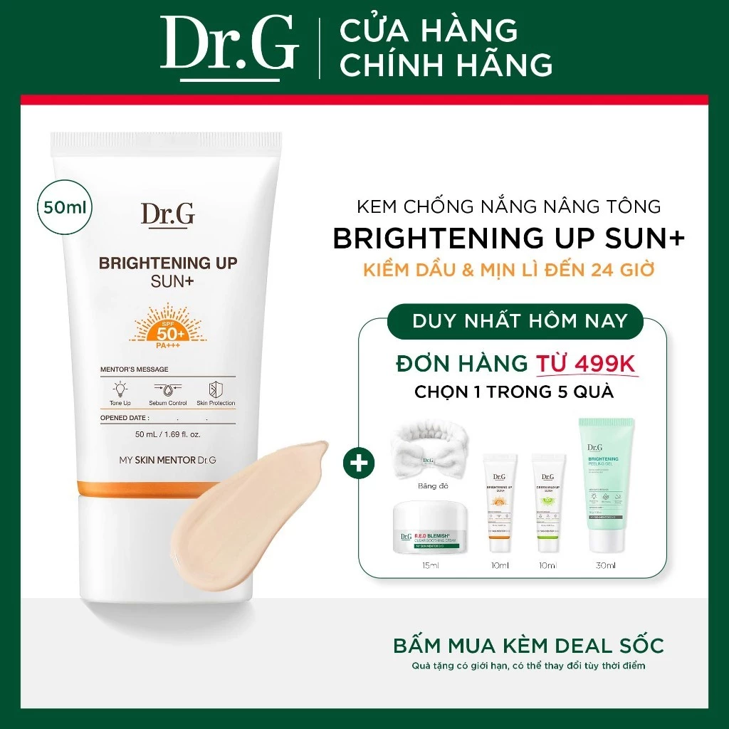 Kem chống nắng nâng tông Dr.G Brightening Up Sun+ DrG 50ml