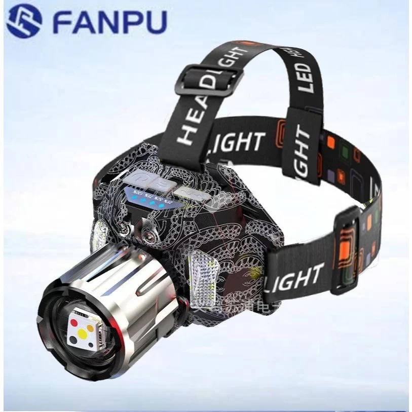 Fanpu Đèn Led Siêu Sáng Đội Đầu Công Suất Lớn, 9 Chế Độ, Thu Phóng Tiêu Cự, Cảm Biến, Đa Năng