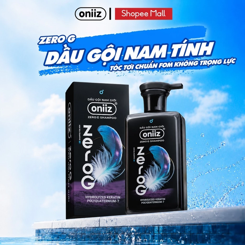 Dầu gội nam tính mới ZeroG Oniiz - Tóc sạch gàu, vào nếp chuẩn form, hương nước hoa đa tầng 330ml