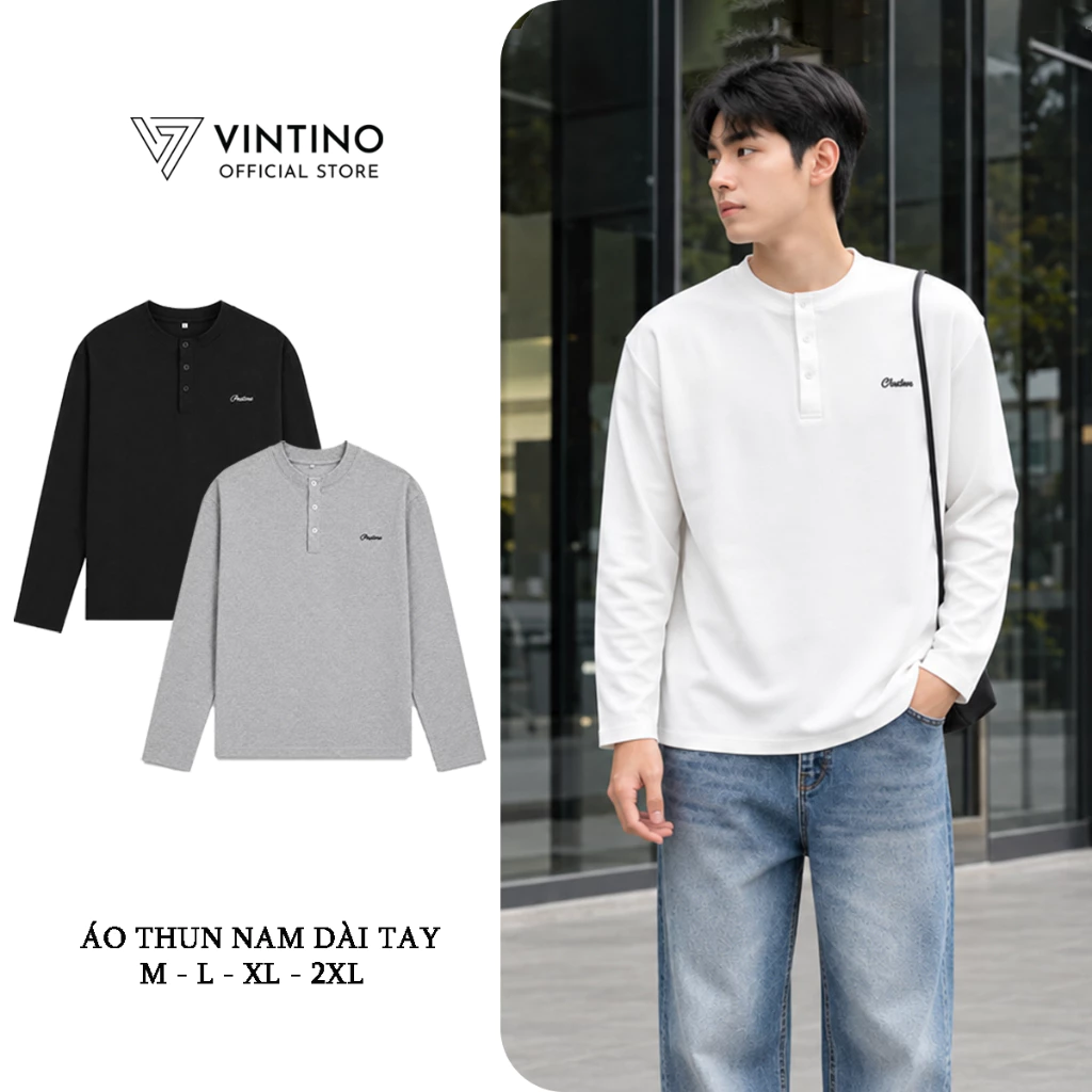 Áo Thun Trơn Dài Tay Suông Regular VINTINO Vải Waffle Mềm Mịn Unisex Nam Nữ Local Brand ATDT04