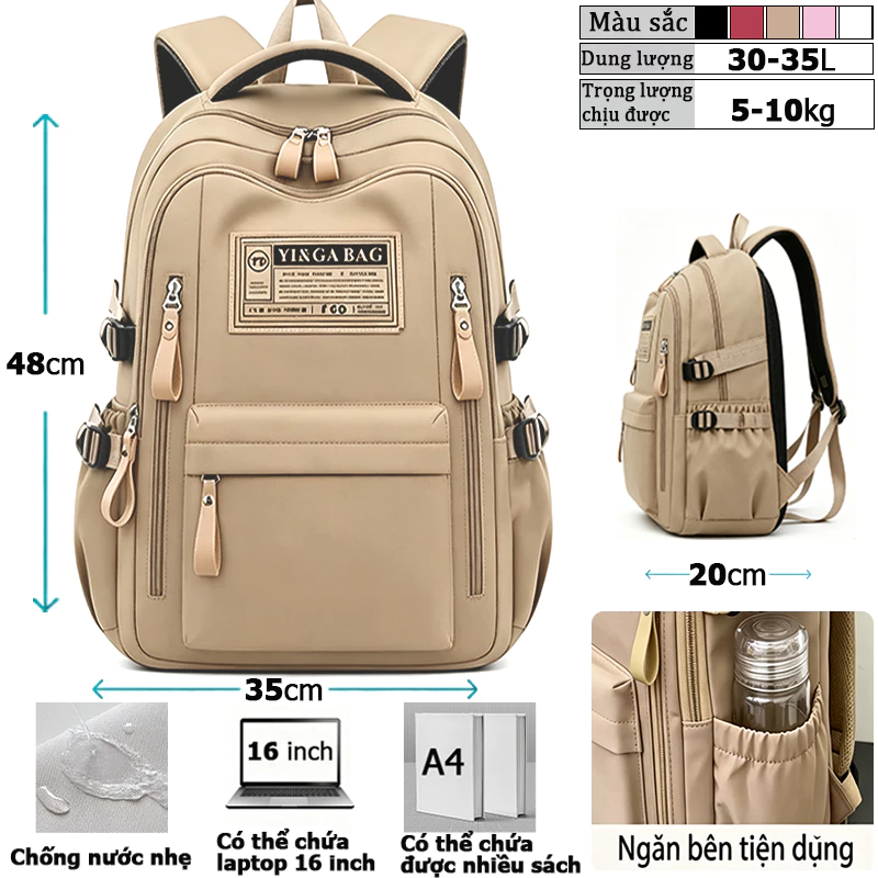 Balo đi học thời trang nữ phong cách nhật màu pastel kiểu dáng mới đựng laptop đi làm du lịch.B9001