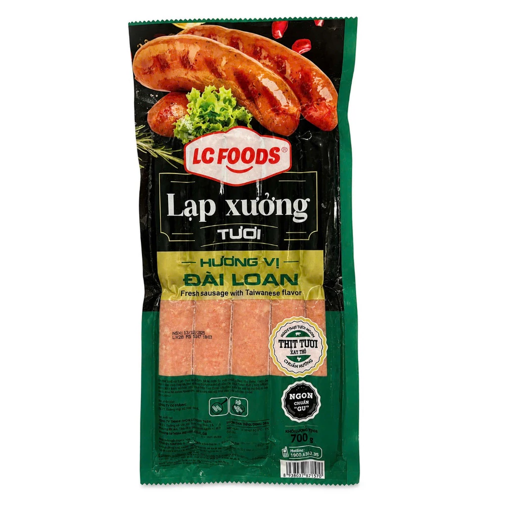 Xúc Xích ( Lạp Xưởng) Hà Khẩu nướng đá LACUSINA gói 700g 10 cái Siêu Ngon
