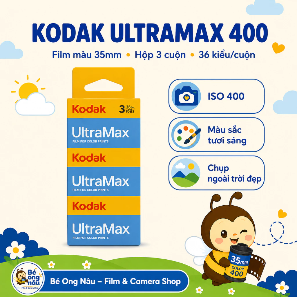 [Ong Nâu Film]_Kodak Ultramax 400 - Film máy ảnh 35mm - 36 tấm - Indate: 05.2028 - Giá rẻ, chất lượng