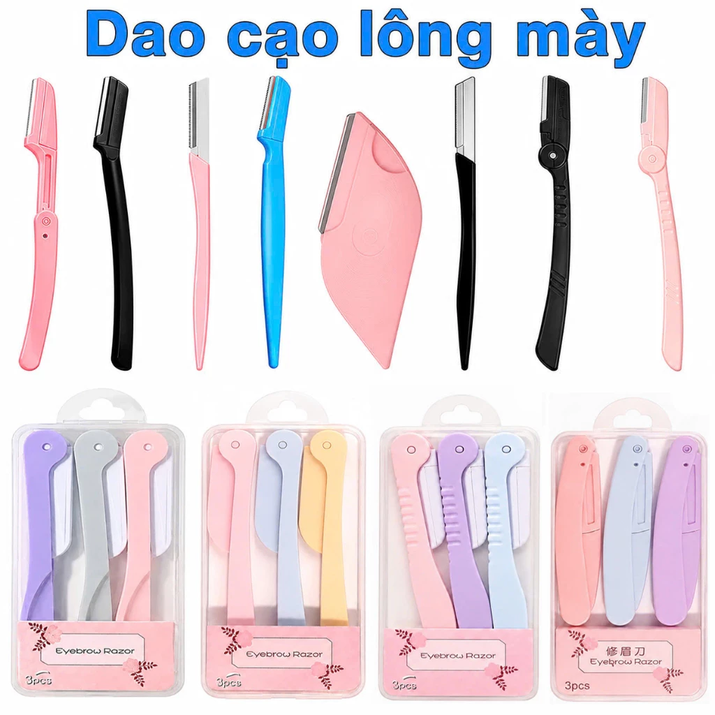 Dao cạo lông mày, tỉa lông mày, cạo mặt, cạo râu đủ loại (dụng cụ nối mi)