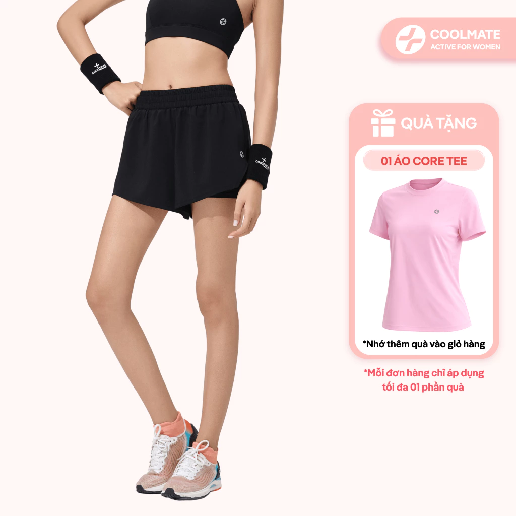 [MUA 1 TẶNG 1] Quần shorts thể thao nữ chạy bộ 2 lớp 3.5 inch Core Shorts co giãn, thoáng khí - Coolmate Women