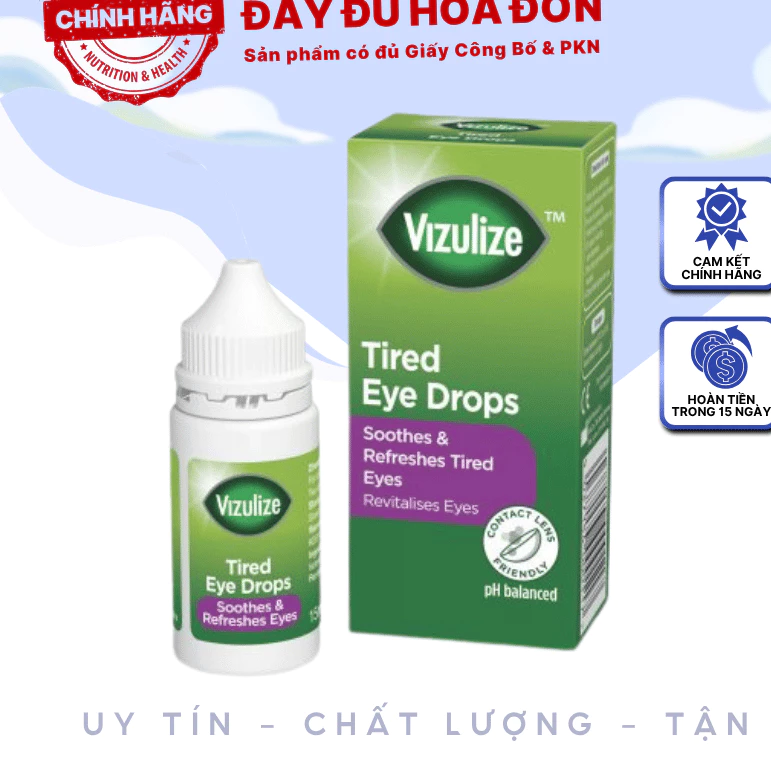 [✨CHÍNH HÃNG] Dung dịch nhỏ mắt Vizulize Tired Eye Drops Chai 10ml giúp làm dịu và giảm cảm giác mệt mỏi ở mắt