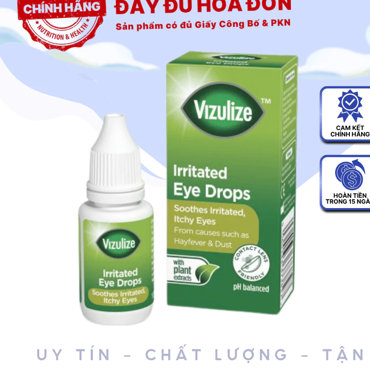 [✨CHÍNH HÃNG] Dung dịch nhỏ mắt Vizulize Irritated Eye Drops Chai 10ml giúp làm dịu mắt kích ứng, ngứa và khó chịu