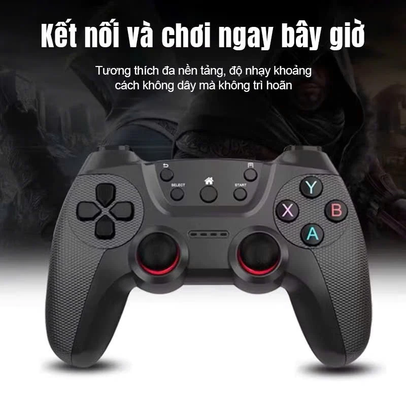 ay Cầm Chơi Game 2.4G Không Dây Gamepad PC Android TV Sạc Pin Rung Kép Plug Play Tương Thích Win