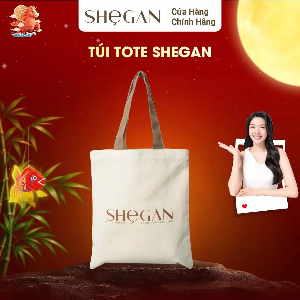 Túi Tote Mini Vải Canvas SHeGAN (kích thước 21cmx21cm) - Phụ Kiện Gọn Nhẹ, Tiện Lợi, Thân Thiện Môi Trường