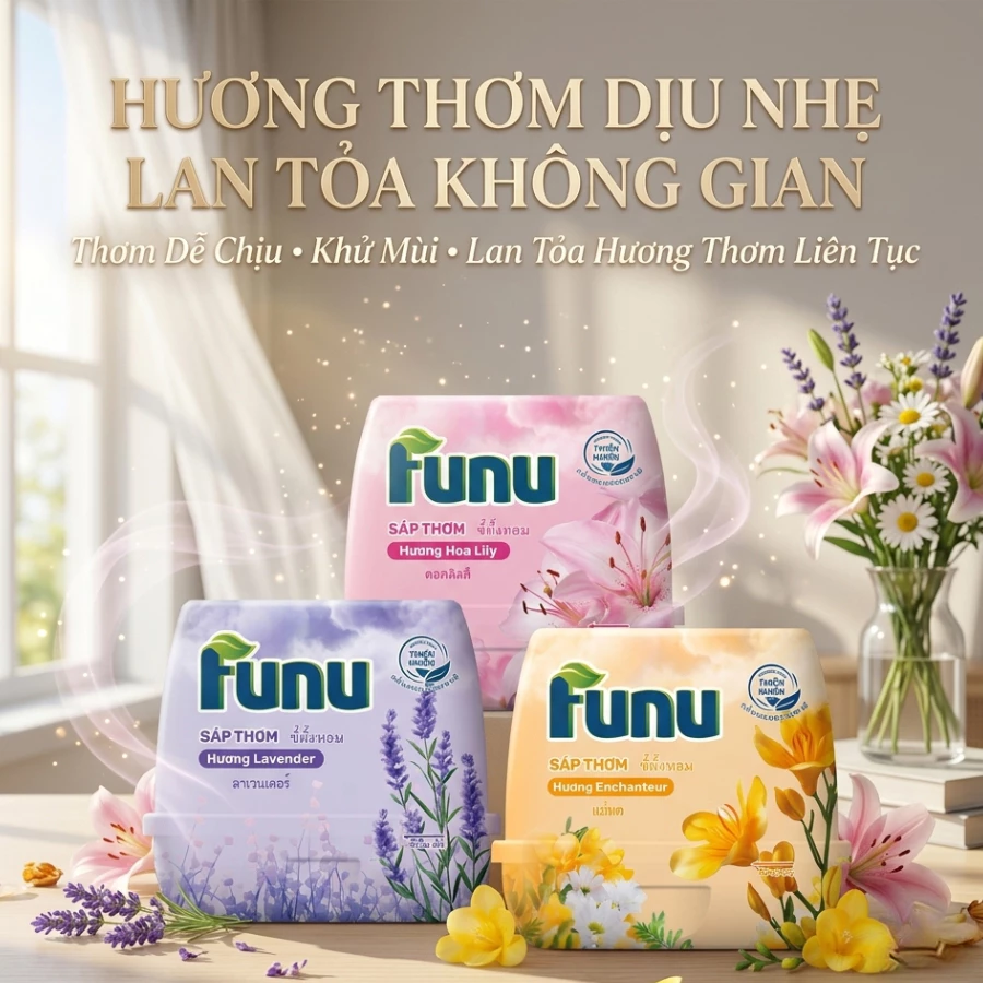 Sáp Thơm Phòng FUNU Hương Hoa – Khử Mùi, Tỏa Hương Tự Nhiên, Tiện Dụng