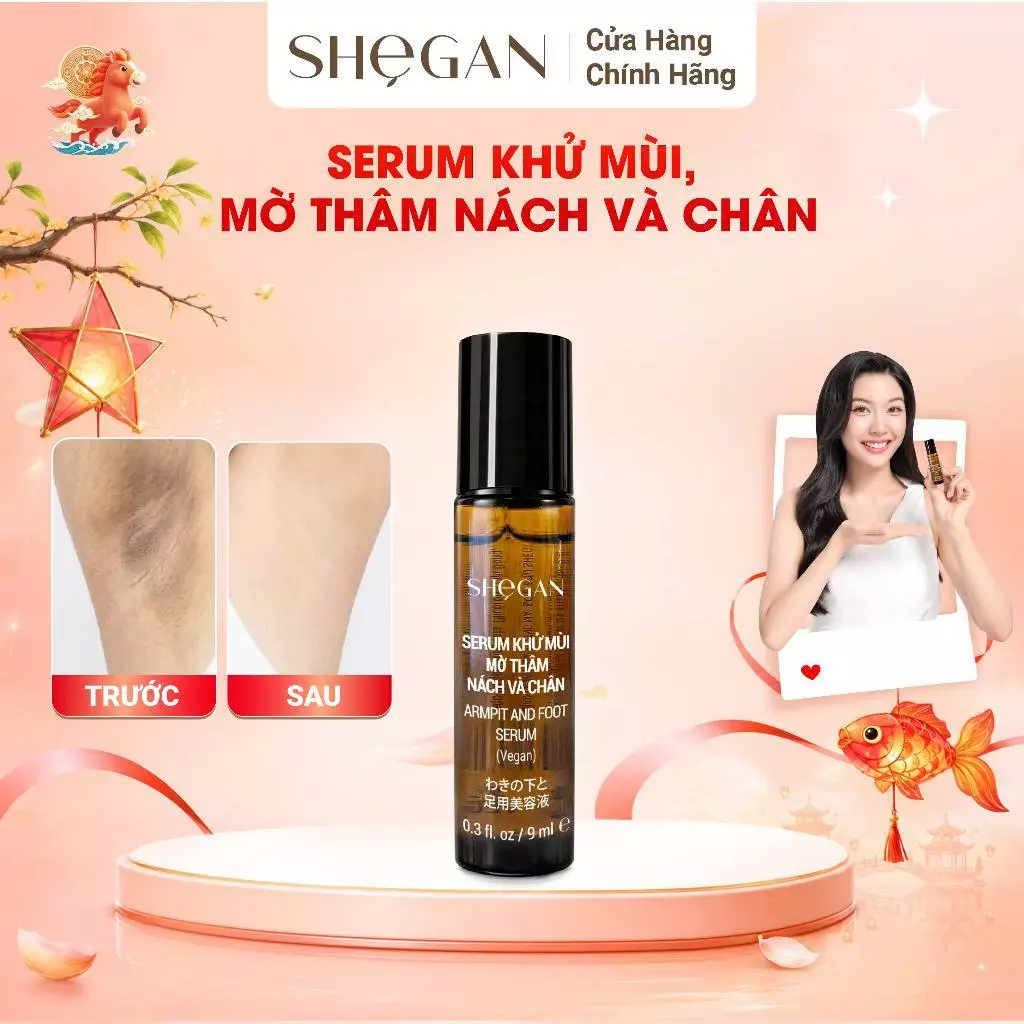 (Che Tên) Serum Khử Mùi Mờ Thâm Nách và Chân SHeGAN 9ml