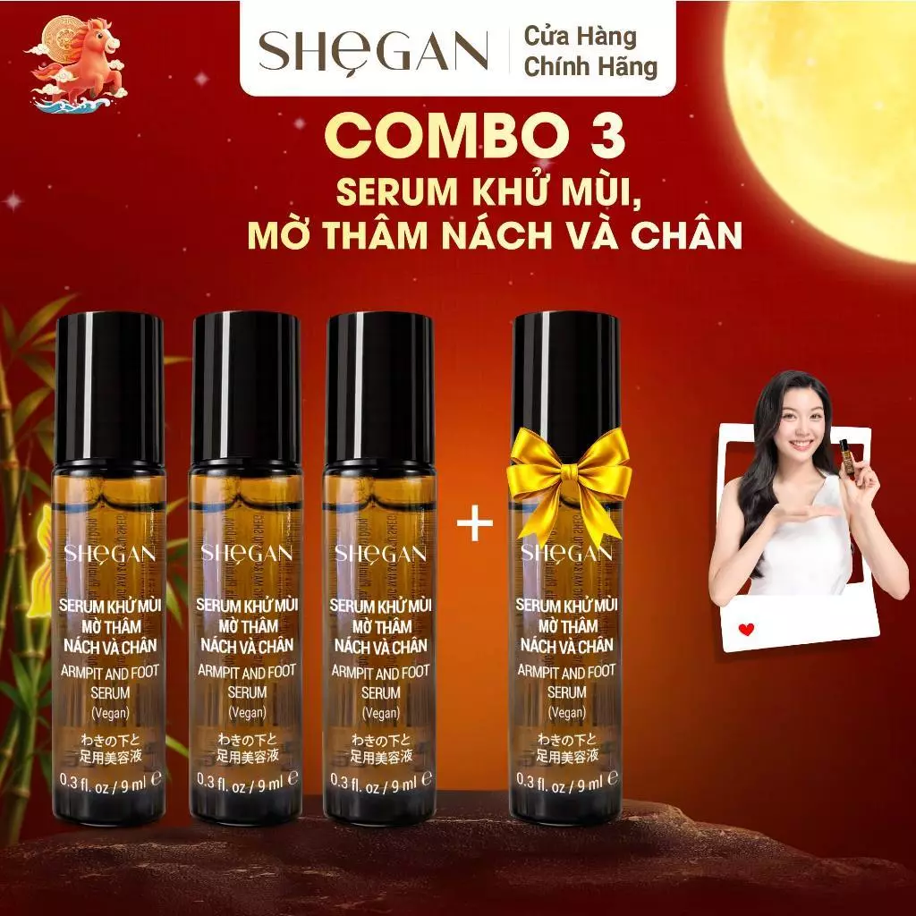 (Mua 3 tặng 1) Combo 3 Chai Serum Khử Mùi Mờ Thâm Nách Và Chân 9ml