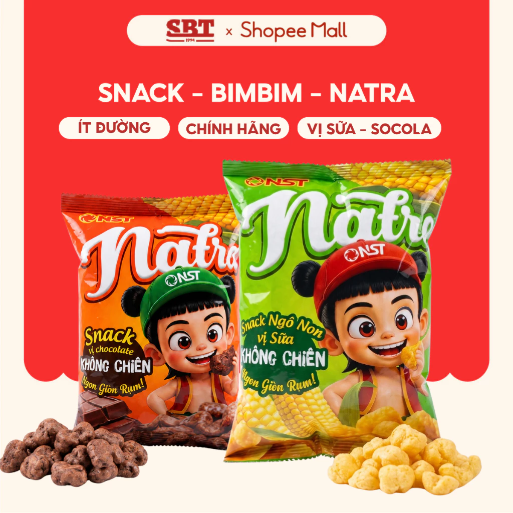 Snack Bimbim NST BST Gói 30gr Thơm Ngon Giòn Rụm, Đồ Ăn Vẳt Chính Hãng SBT