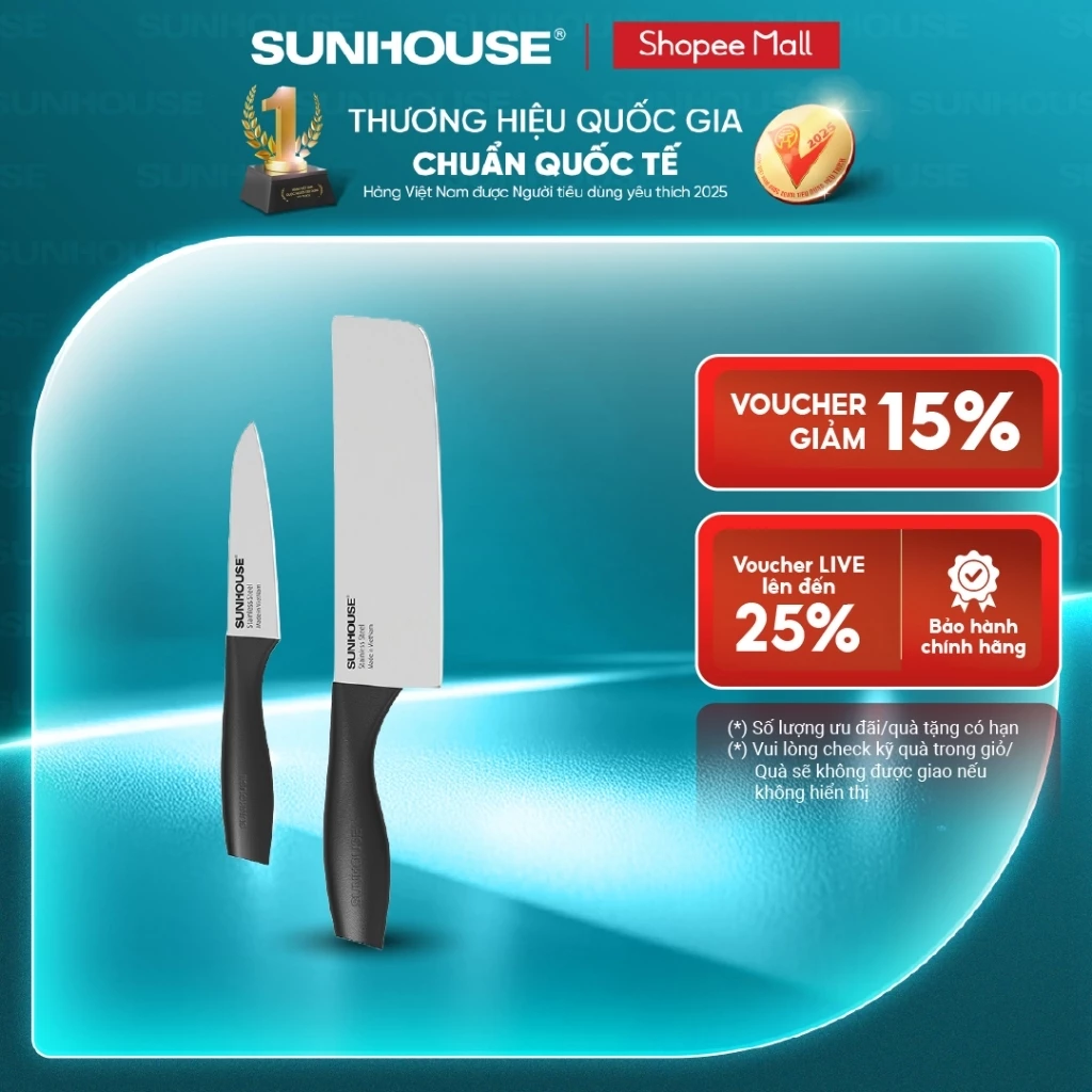 Bộ dao 2 chiếc Eco Family SUNHOUSE KS-KN2E1