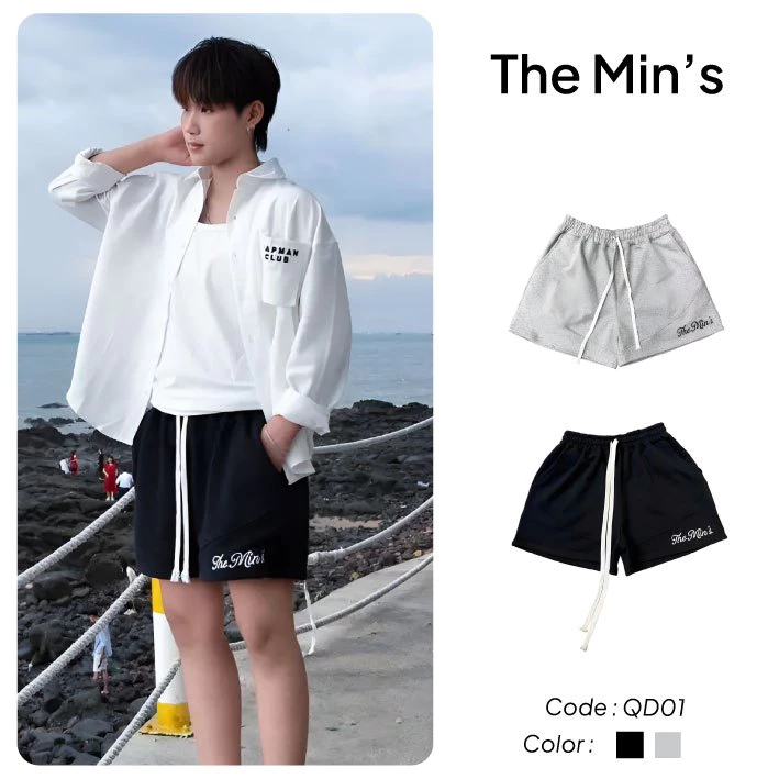 Quần Short Local Brand The Min's QD01 Quần Đùi Short Unisex Nỉ Chân Cua