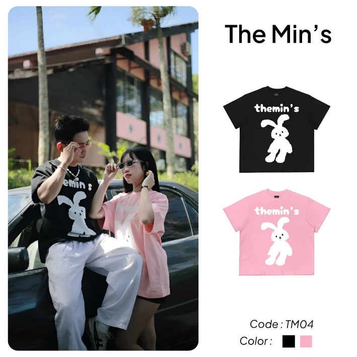 Áo Thun Local Brand Themin's STUFFED BUNNY TM04 Áo Thun Unisex Form Boxy Vải Cotton 260gsm
