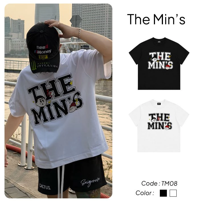 Áo Thun Local Brand THE MINS TM08 Áo Thun Unisex Form Boxy Vải Cotton