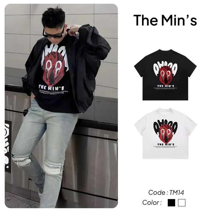Áo Thun Local Brand THE MINS OHEAQ TM14 Áo Thun Unisex Form Boxy Vải Cotton 100%.