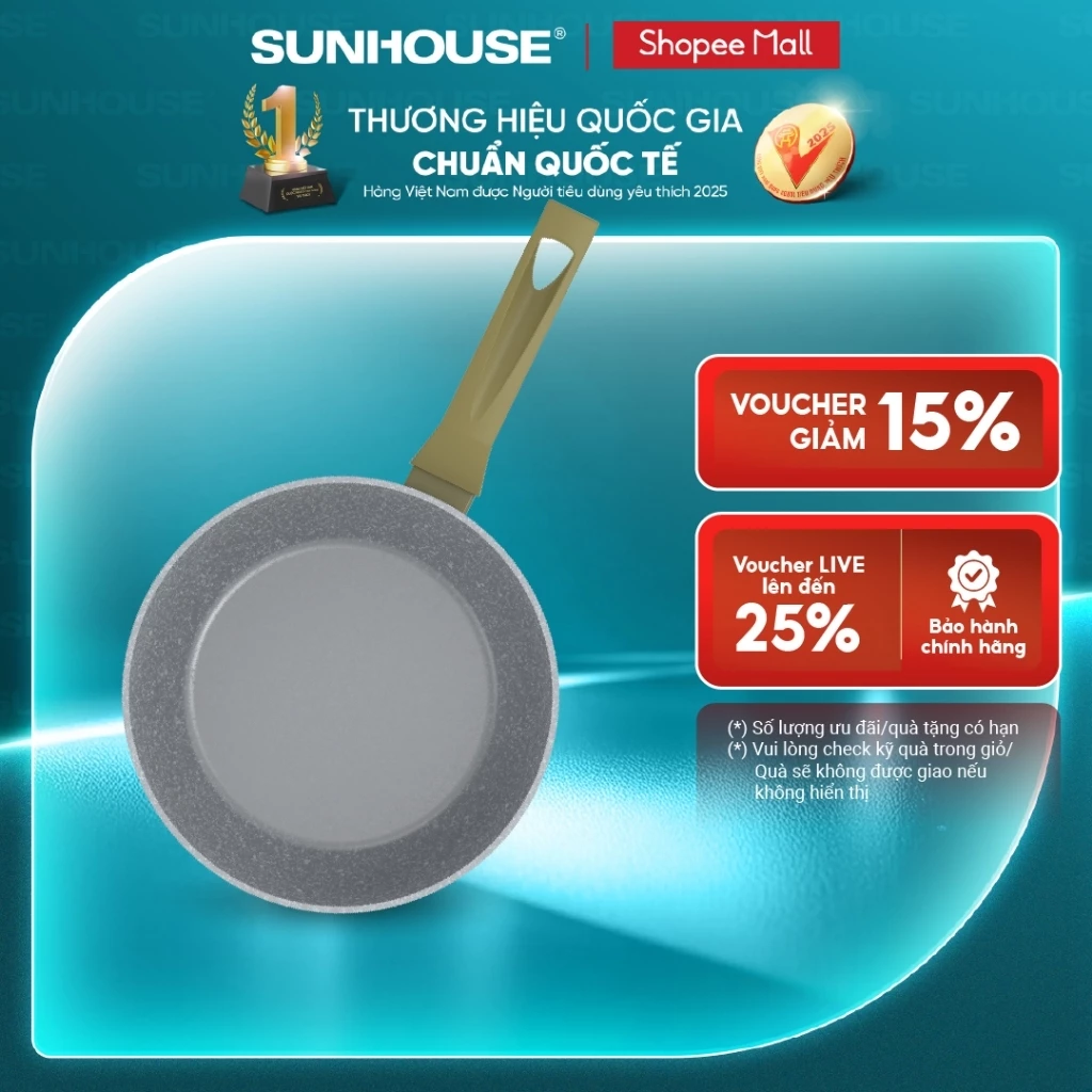 Chảo siêu bền đá sâu đáy từ Sunhouse Trendy SBDxxMA - Đáy từ phù hợp mọi loại bếp - Thân chảo dày lên tới 2,5mm