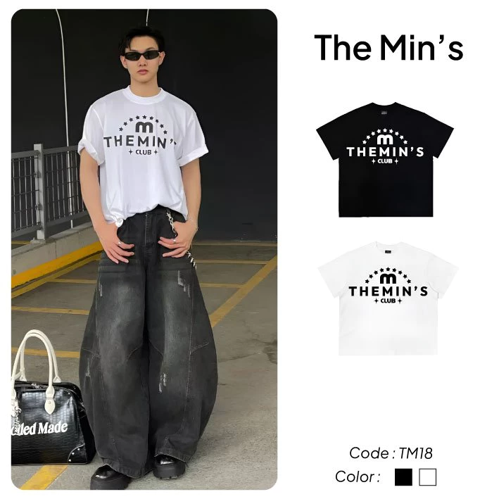 Áo Thun Local Brand Themin's M Club Classic TM18 Áo Thun Unisex Form Boxy Vải Cotton 260gsm