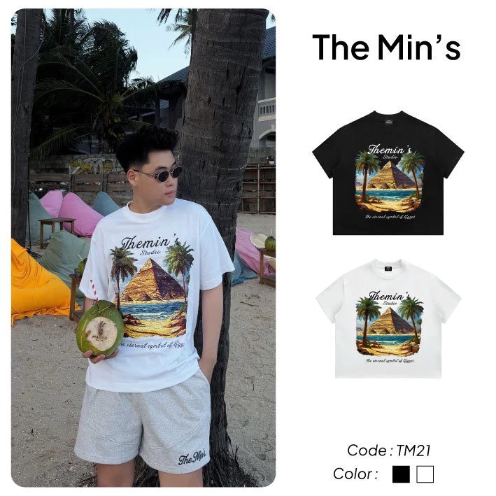 Áo Thun Local Brand THEMINS OASIS TM21 Áo Thun Unisex Form Boxy Vải Cotton 100%