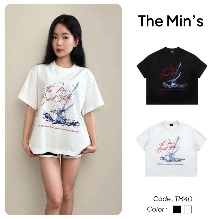Áo Thun Local Brand The Min’s Sailing Tee TM40 Áo Thun Unisex Form Boxy Vải Cotton 260gsm
