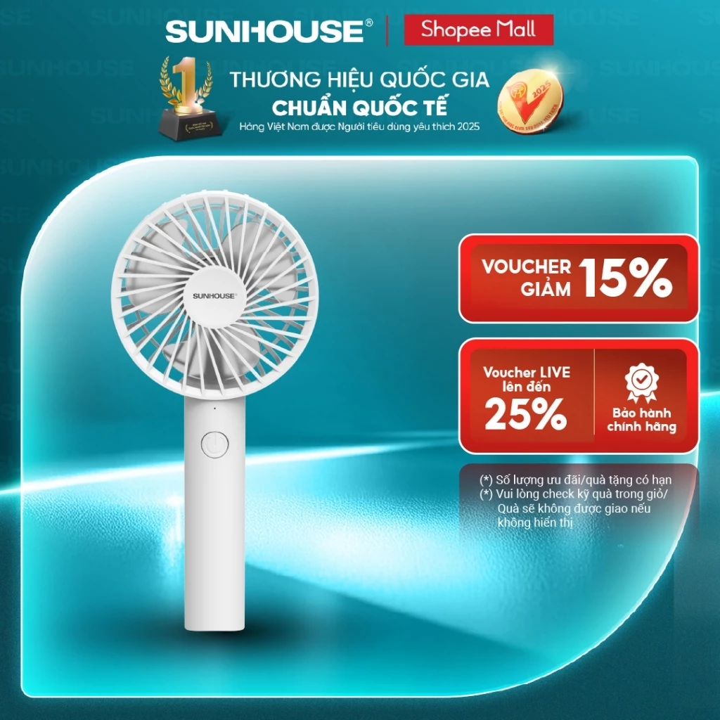 Quạt sạc mini cầm tay Sunhouse SHD7109