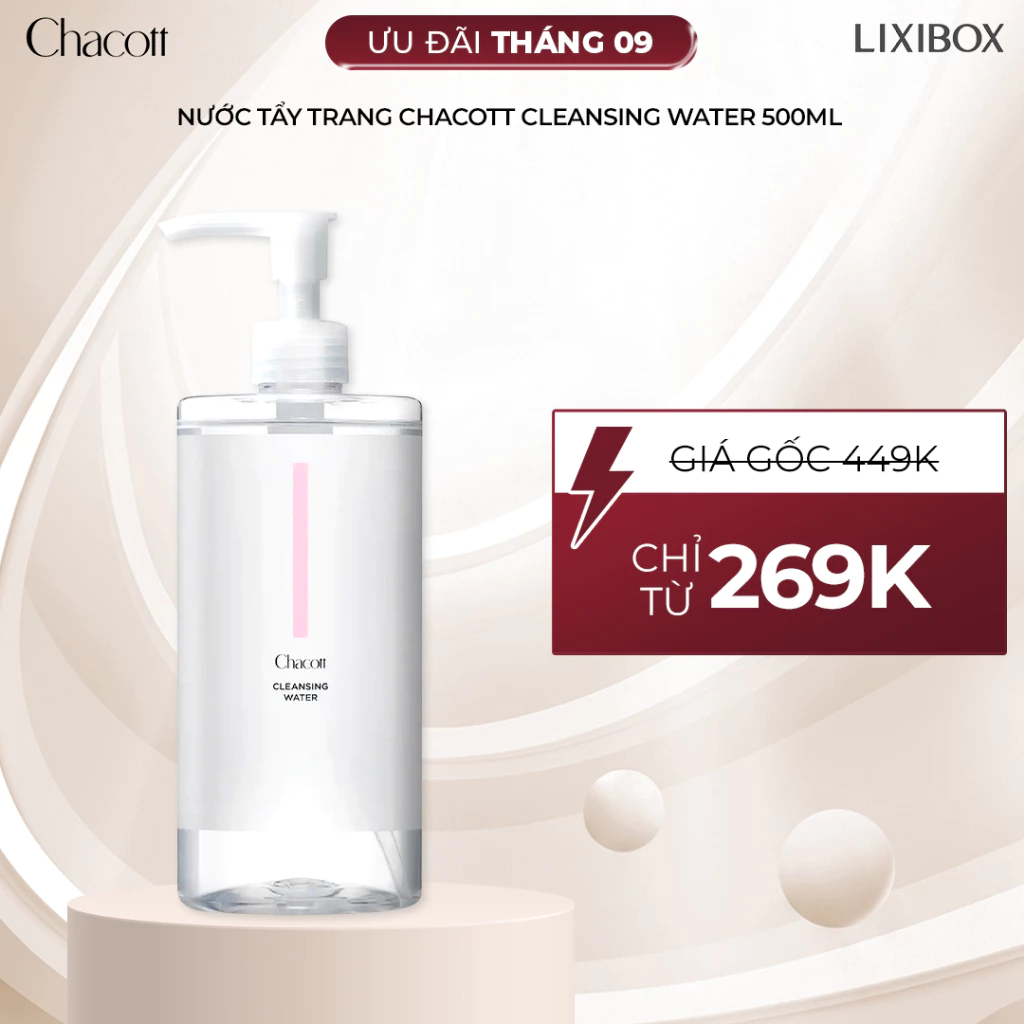 [LIVE] Nước Tẩy Trang Dành Cho Da Nhạy Cảm Chacott Cleansing Water 500ml