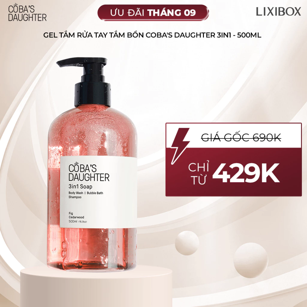 Gel Tắm, Rửa Tay, Tắm Bồn CoBa's Daughter 3in1 Bodywash, Hand Wash and Bubble Bath 500ml