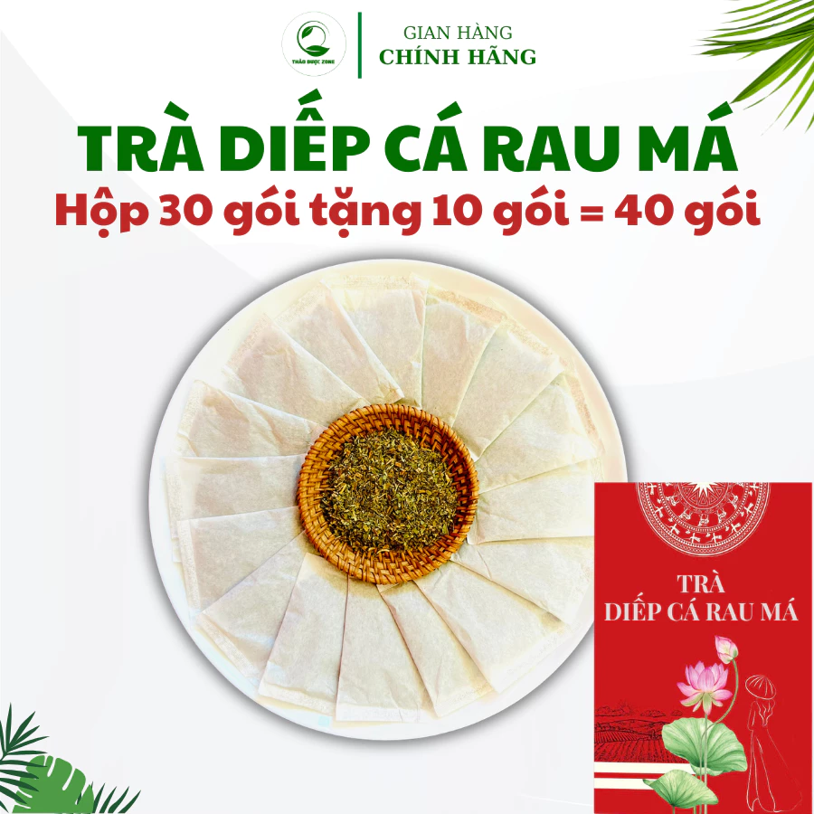 [Có Giấy VSATTP] Mua 1 Hộp Tặng 10 Gói Trà Diếp Cá Rau Má Thảo Dược Zone 1 Hộp 30 Gói