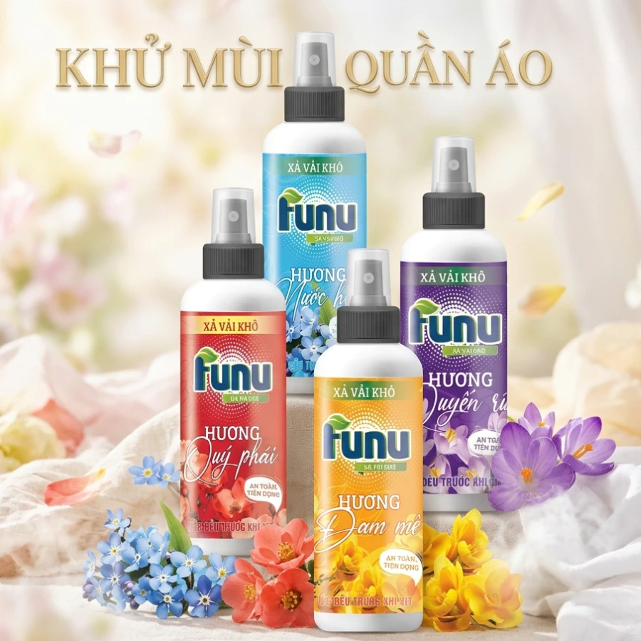 Xịt Thơm Quần Áo FUNU Hương Nước Hoa 100ml – Làm Mới, Khử Mùi, Lưu Hương Thơm Sang Trên Vải