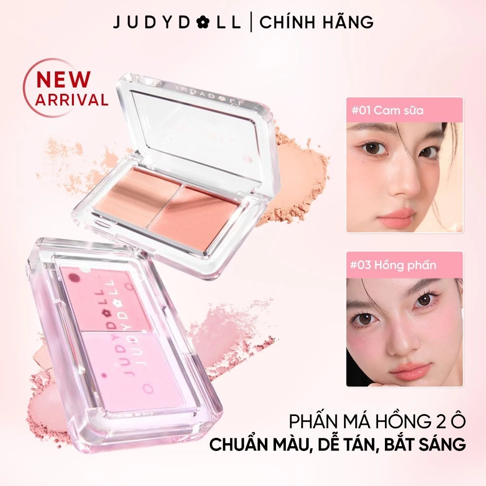 [VHL x JUDYDOLL] Phấn Má Hồng 2 Ô JUDYDOLL Dual Color Blush 3,9g