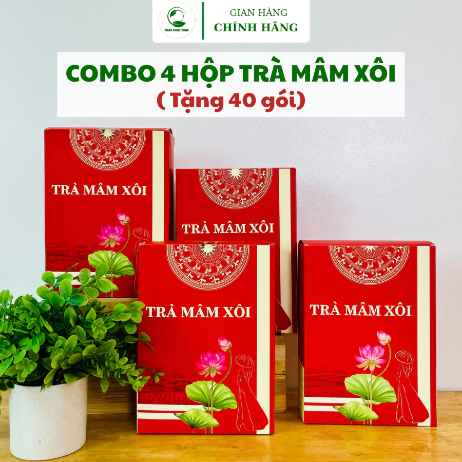 [Có Giấy VSATTP] 4 Hộp Trà Mâm Xôi Tặng 40 Gói Thảo Dược Zone Hộp 30 Gói 1 Gói Pha 1,5 - 2 Lít Nước