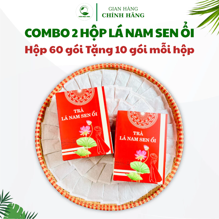 [Có Giấy VSATTP] Combo 2 Hộp Trà Lá Nam Sen ỔI Thảo Dược Zone 1 Hộp 60 Gói Mỗi Hộp Được Tặng 10 Gói