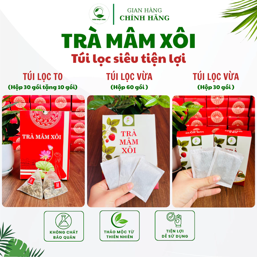 [Có Giấy VSATTP] Trà Mâm Xôi Thảo Dược Zone Túi Lọc Siêu Tiện Lợi