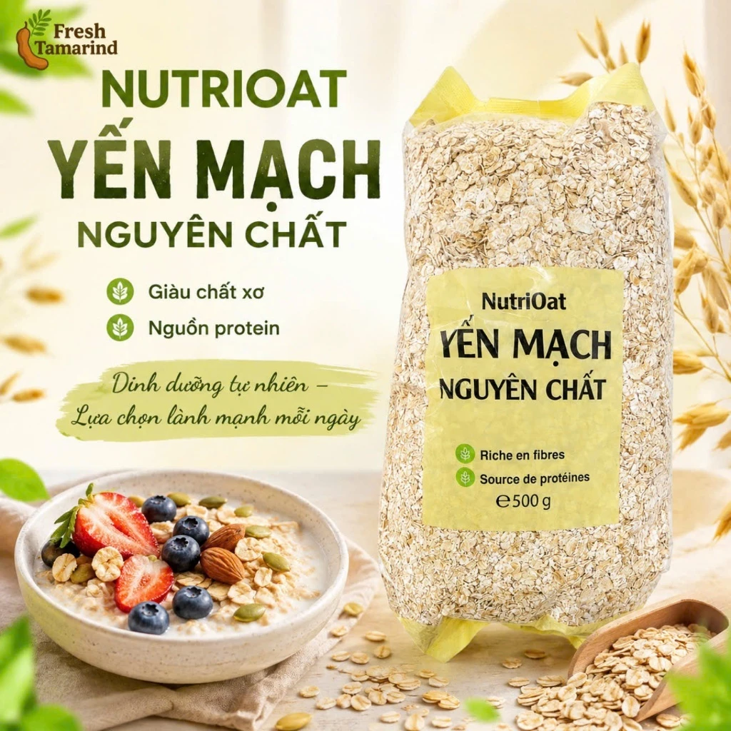 [1KG] Yến Mạch Nguyên Chất Cán Vỡ FT - Ăn Lành Sống Khỏe