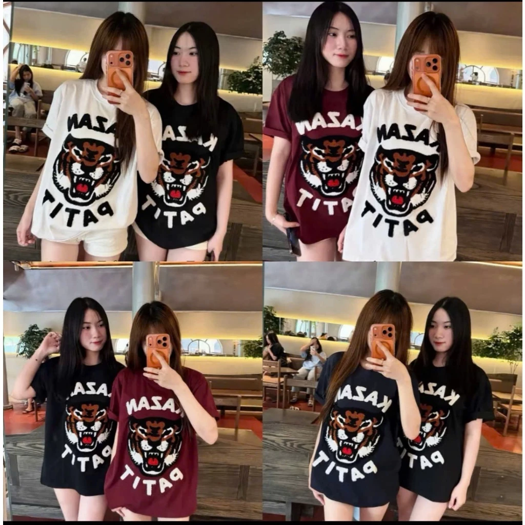 Áo Thun Hoạ Tiết Hổ Thêu Xù Cực Chất Chuẩn Đẹp Thoáng Mát Co Dãn Cổ Tròn Nam Nữ Top Boy Phố