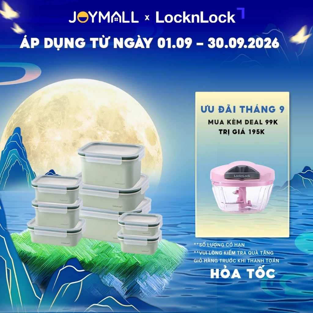 Hộp đựng thực phẩm Inox phủ sứ LocknLock LST750 LST751 chống tia lửa điện dùng được lò vi sóng, chính hãng - JoyMall
