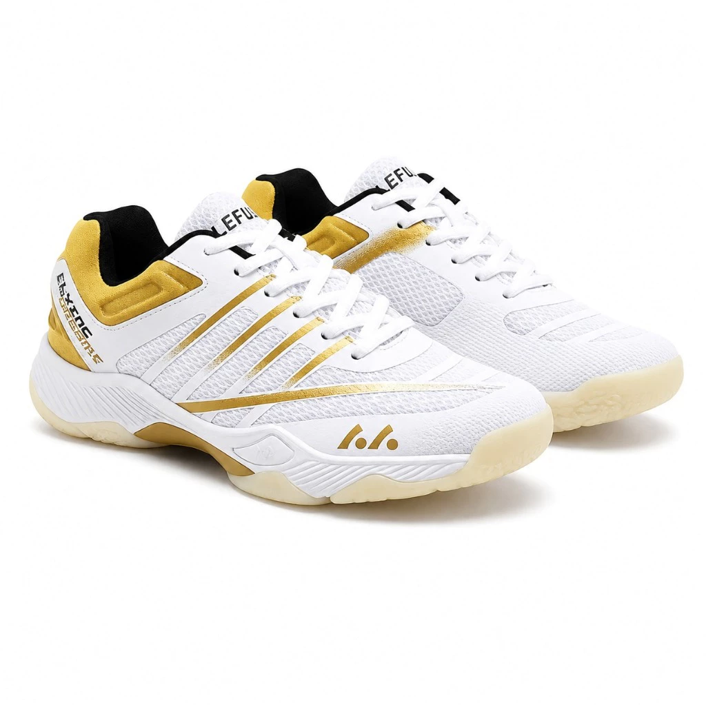 Giày cầu lông Lefus L026 chính hãng thiết kế Unisex trẻ trung, đế kép 3D chống gập, chống trơn và chịu mài mòn cao.