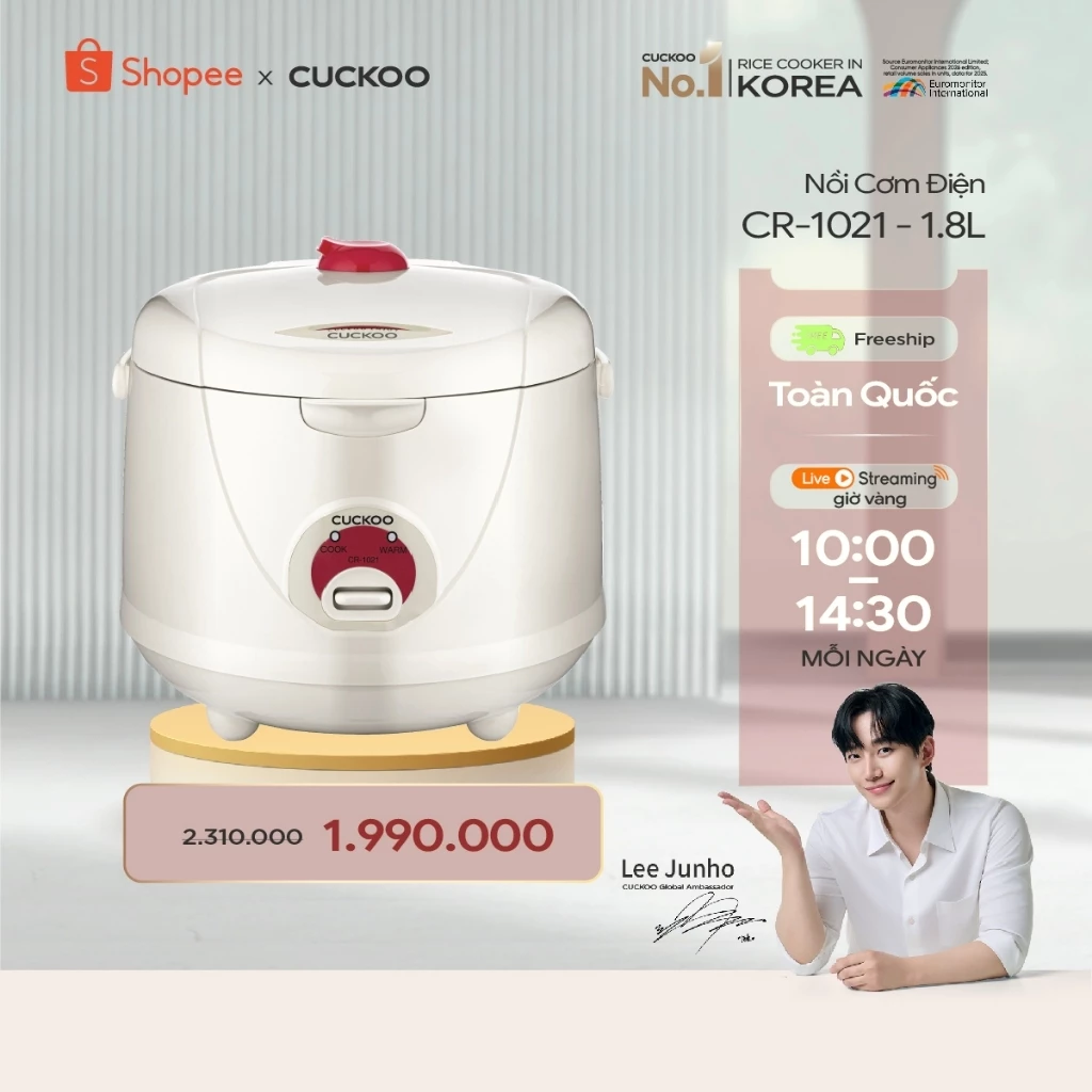 Nồi Cơm Điện CUCKOO 1,8 lít CR-1021 nhiều màu - Hàng chính hãng - Chất lượng Hàn Quốc