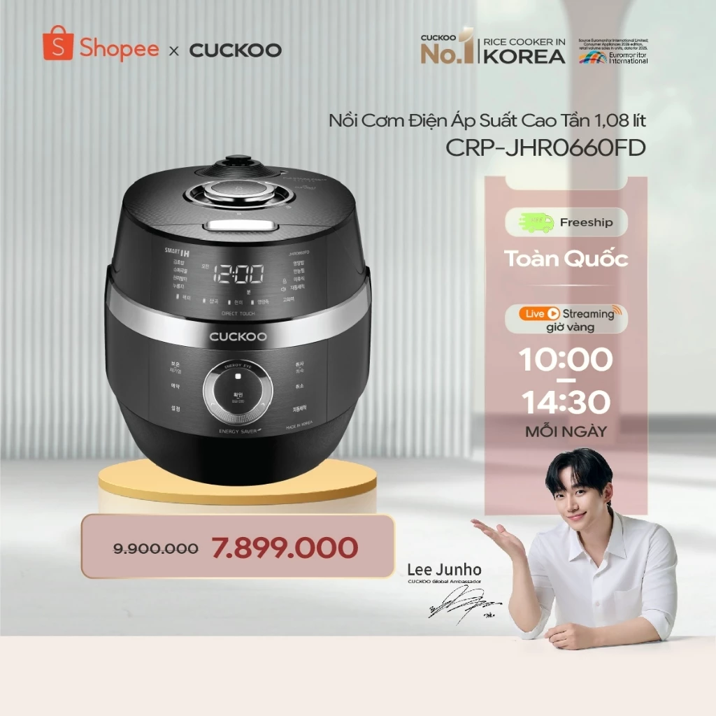 Nồi cơm điện áp suất cao tần Cuckoo CRP-JHR0660FD dung tích 1.08L -Phiên bản nội địa, sử dụng Tiếng Hàn
