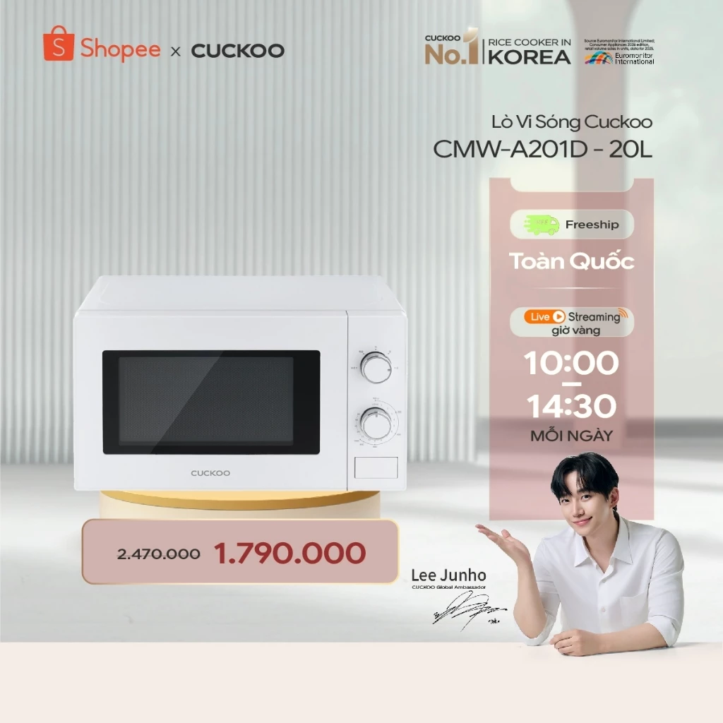 Lò vi sóng Cuckoo 20 lít CMW-A201D - Hàng chính hãng - Chất lượng Hàn Quốc
