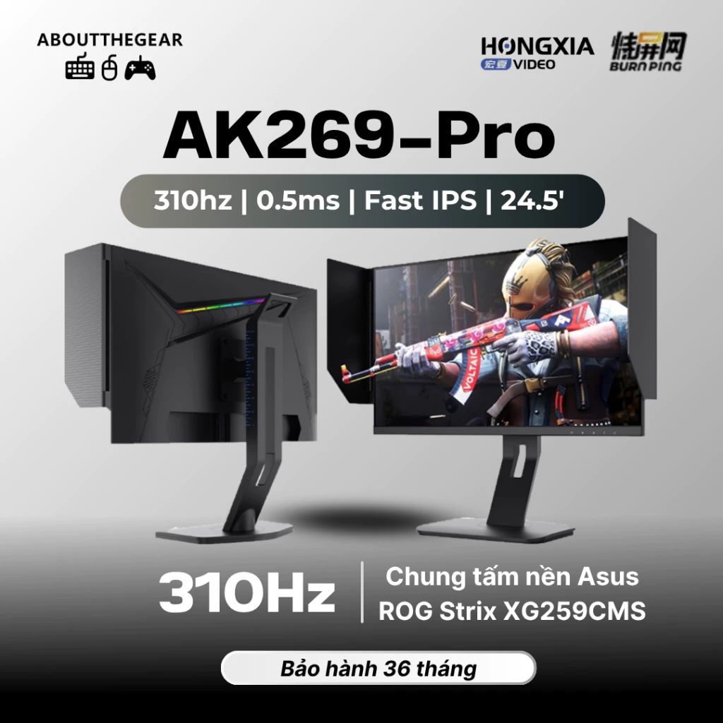 Màn hình Gaming 310hz Hongxia AK269-Pro chuyên game FPS (NEWSEAL-BH 36 THÁNG)