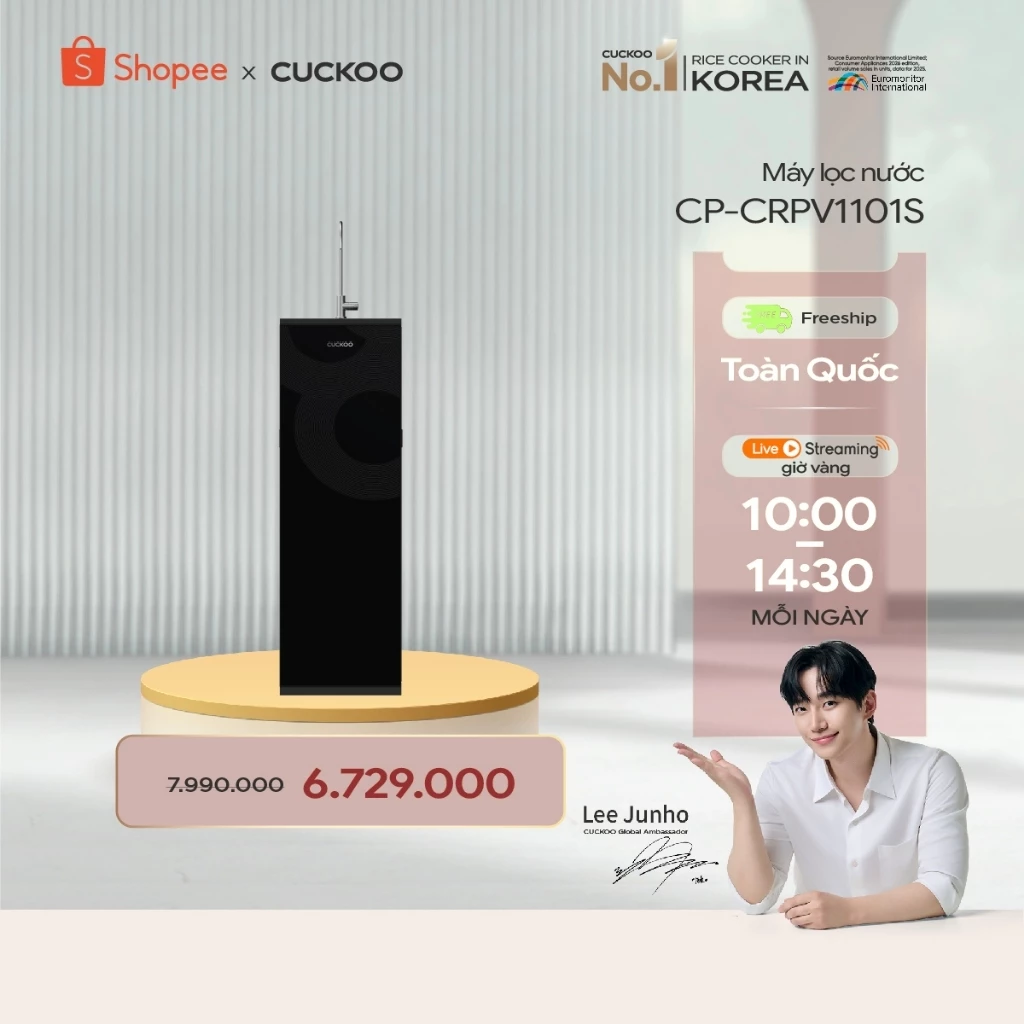 Máy Lọc Nước Cuckoo RO 11 Lõi K-Pure Signature CP-CRPV1101S/BKVNCV- Hiển thị cảnh báo thay lõi