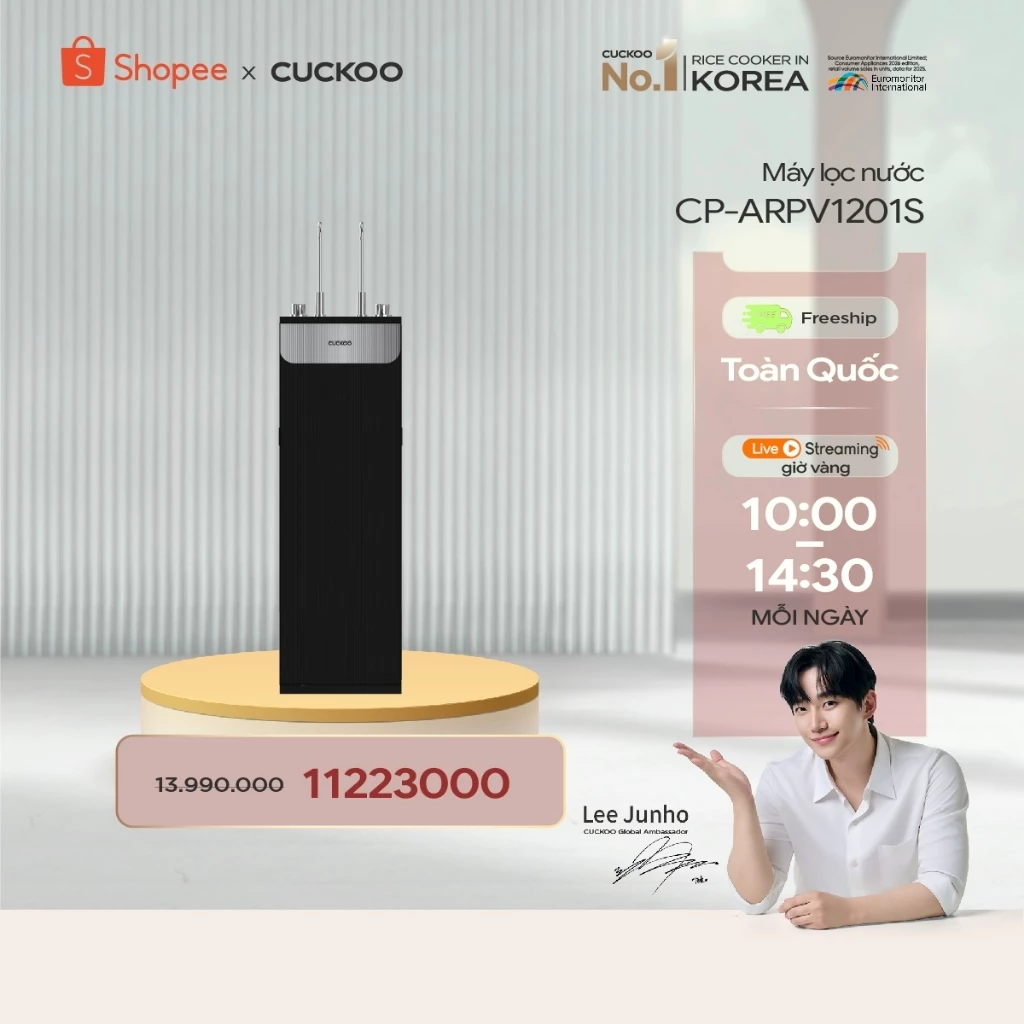 Máy Lọc Nước Nóng Lạnh Cuckoo 12 Lõi K-Pure Signature CP-ARPV1201S/BKCRVNCV