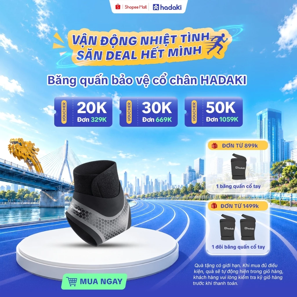 Băng Quấn Cổ Chân HADAKI Mỏng Nhẹ Thoáng Khí – Bảo Vệ Cổ Chân, Chống Bong Gân, Lật Cổ Chân Khi Vận Động Thể Thao