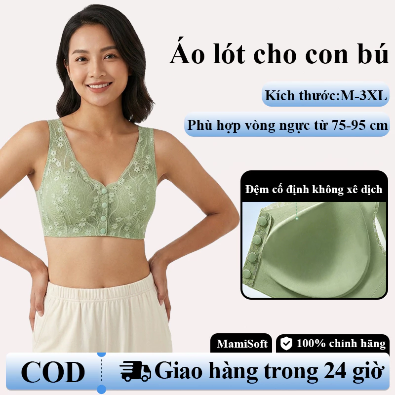 Áo lót cho con bú Khóa trước tiện lợi, nâng đỡ êm ái, kháng khuẩn 10A, thoáng khí không bí