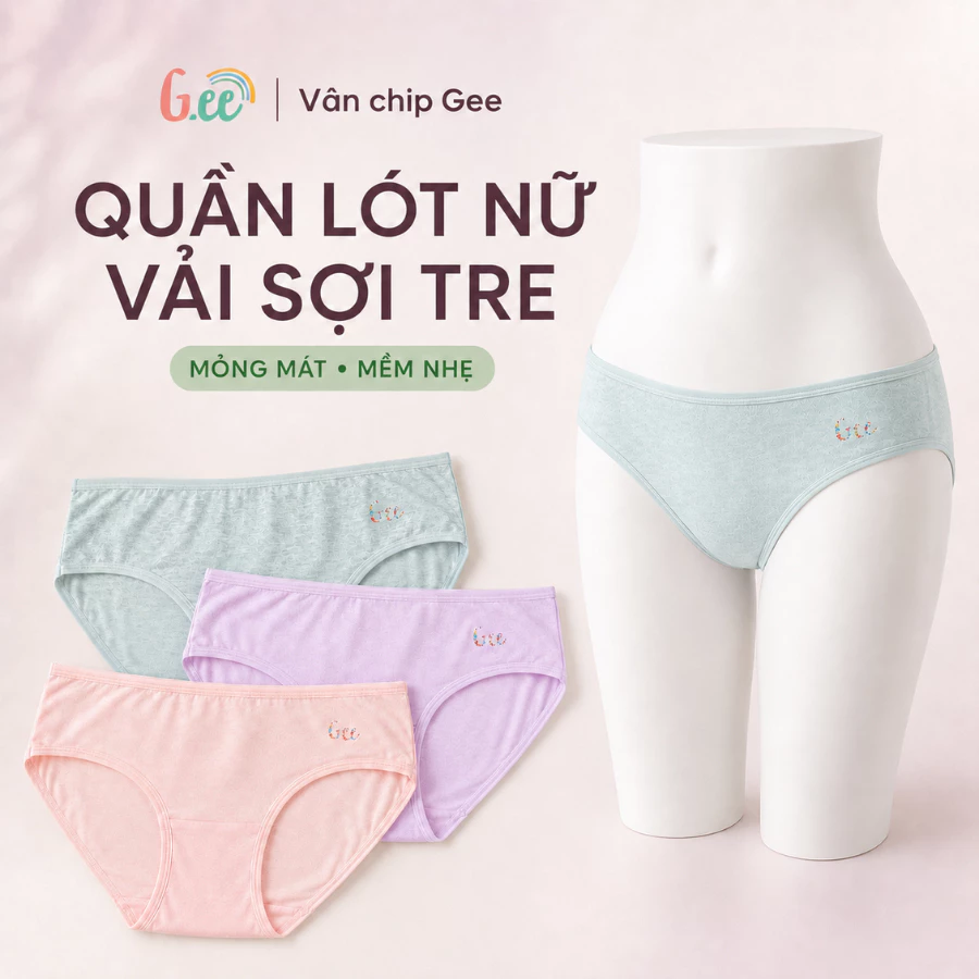 Quần lót Nữ, Quần chip cho nữ Geevải sợi tre mềm mát, thoáng mát, kháng khuẩn mặc nhẹ như không